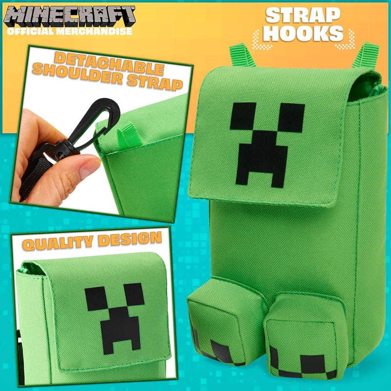 MINECRAFT حقيبة كروس بودي كريبر للأولاد، حقيبة هاتف أو مجموعة ميني ميسنجر، حقيبة كتف للسفر، المدرسة، هدايا للأولاد - Image 4